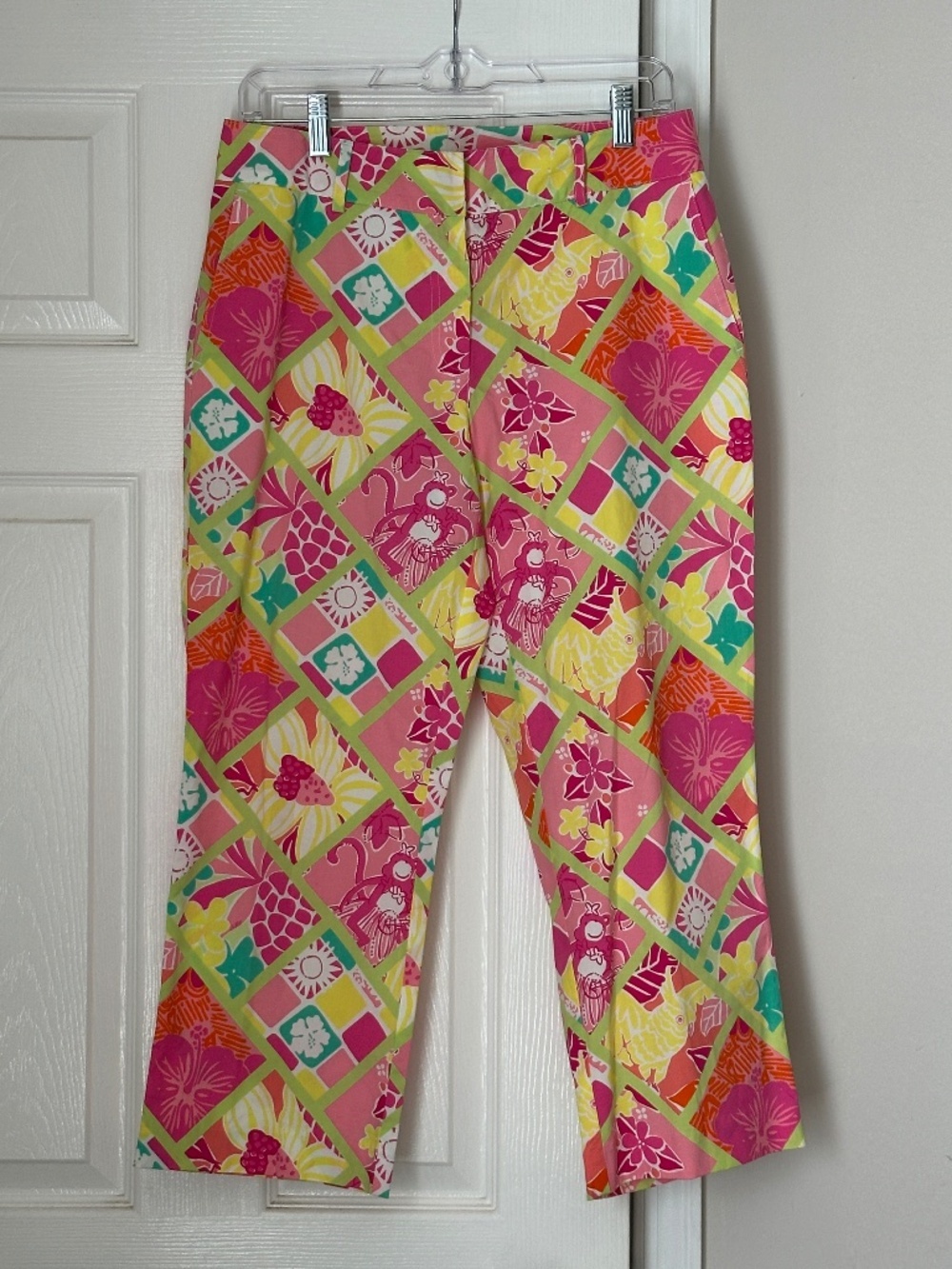 Lilly Pulitzer Diamond Head Patch Capri Pants Size 6 Vintage Grandma Core